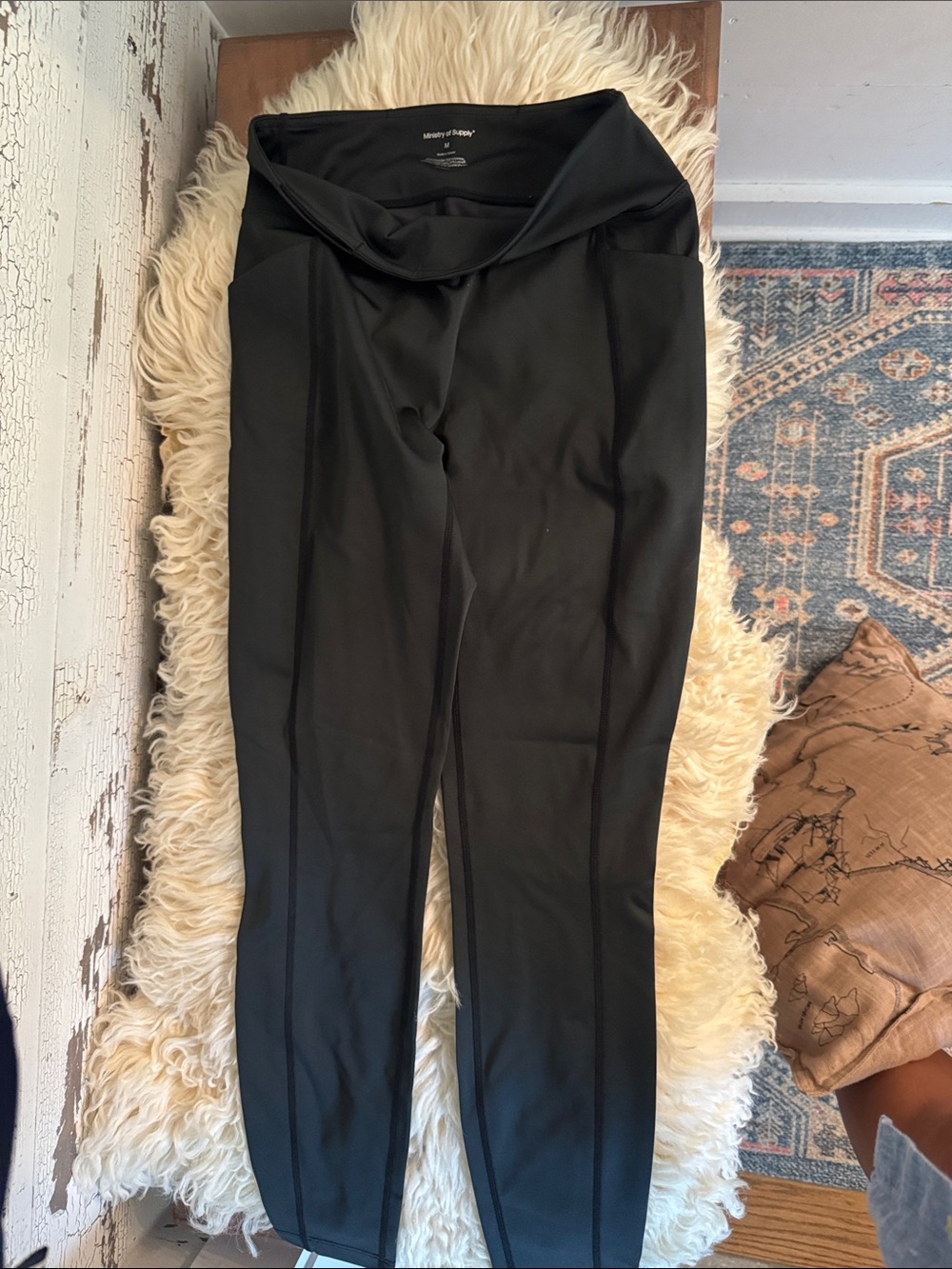 Ministry of Supply Black Ponte Leggings with Center Seams